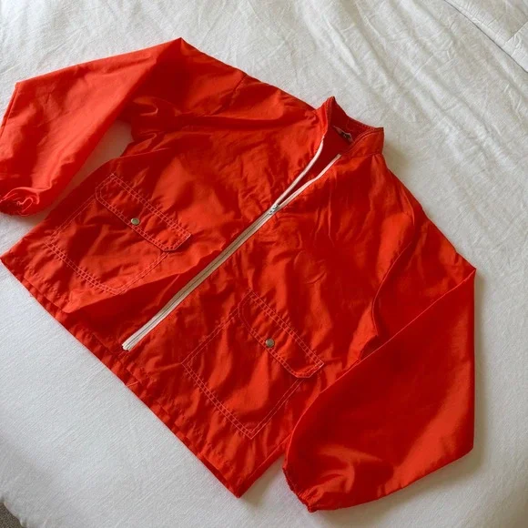 Vintage 60's Surf Jockey Orange Windbreaker Zip Up Jacket Talon Zipper Large - Picture 7 of 9